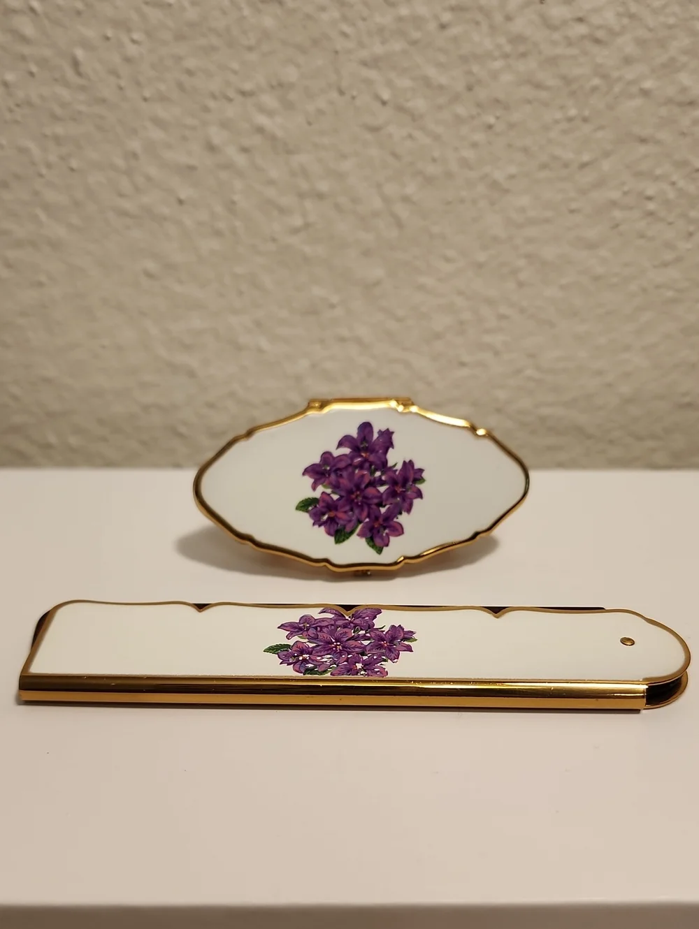 Rare Vintage Stratton Set: Comb & Lipstick Holder w/ Mirror